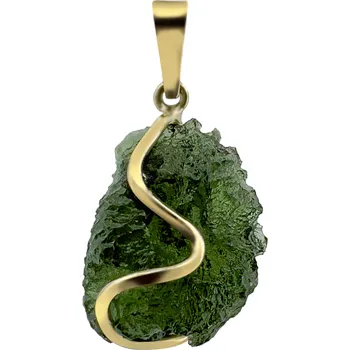 Přívěsek Zlatý přívěsek s vltavínem 2,940 g