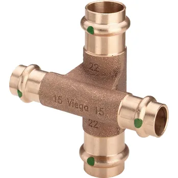 Fitinka Viega PFP-T kříž 28x15, mod. 2248 připoj. topných těles, 323 363