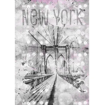 Plakát Plakát, Obraz - Graphic Art NEW YORK CITY Brooklyn Bridge, Melanie Viola