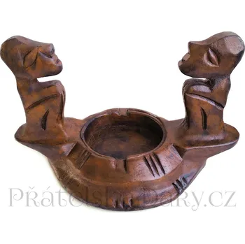 Etno soška Domorodec Popelník Dřevo 22cm