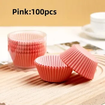Jednorázové nádobí Papírové košíčky na pečení muffinů a cupcakes 100ks - Růžová 100ks