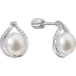 EVOLUTION GROUP CZ Stříbrné náušnice s říční perlou - 21096.1
