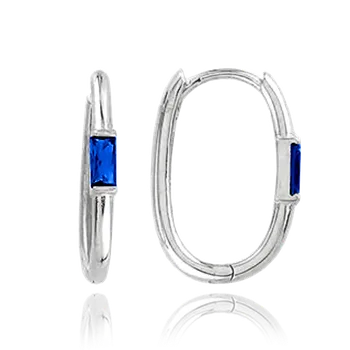 Náušnice 0882 MINET Náušnice z bílého zlata s modrým zirkonem Au 585/1000 1,60g