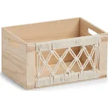 Zeller Dřevěná krabice s prolamovaným čelem BOHO, 30 x 20 x 16 cm