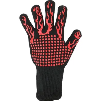 Příslušenství pro gril Ohnivzdorné grilovací rukavice s protiskluzovou úpravou - Červené