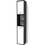 Nabytekmorava Policová skříň SV 402 ke sklápěcí posteli barva lamina: antracit / bílé dveře lesk