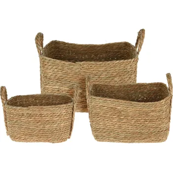 Home Styling Collection Úložné koše s rukojetí, pletenina, ve 3 různých rozměrech