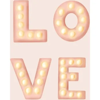 Plakát Plakát, Obraz - LOVE Light Letters Pink, Aminah Eleonora