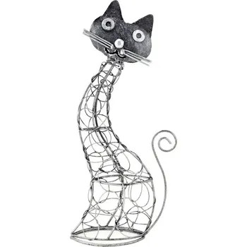 Soška Kočka kov proplétaná 25 cm