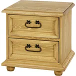Drewmax SN800 noční stolek masiv borovice rustikal (Voskovaný borovicový noční stolek)