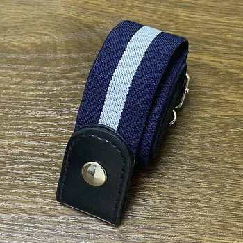 Opasek Pružný pásek | pásek bez přezky - délka 60 - 95 cm - modré se světlým pruhem