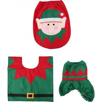 Vánoční dekorace Vánoční předložka na záchod | potah na wc - set - sněhulák