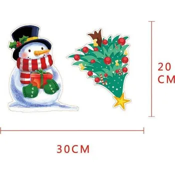 Vánoční dekorace Vánoční nálepka | květinová samolepka na okno, 20 x 30 cm - 2 ks - 2