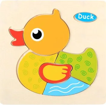 Dřevěná hračka Dřevěné skládačky | dřevěné puzzle pro nejmenší - 15 x 15 cm - Kachna