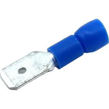 Kabelové oko Tracon electric Izolované Cu lisovací kolíky ploché modré 2,5mm² 4,8×0,8mm / 2,5mm2