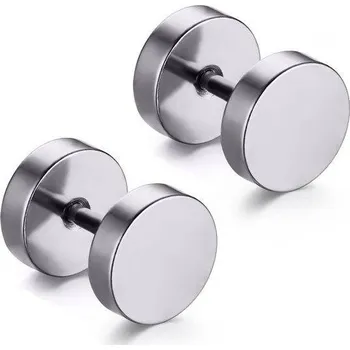 Piercing Falešný plug | fake plug do ucha, 2 ks , 6-12 mm - Stříbrný,6mm