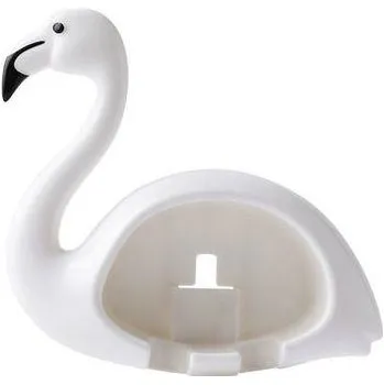 Držák na zubní kartáčky | dvojitý držák do koupelny, styl plameňák - Bílý