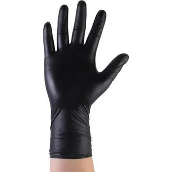 Pracovní rukavice Gumové pracovní rukavice | jednorázové rukavice, 50 kusů - černá,L