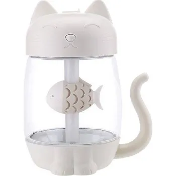 Aroma difuzér Podsvícený difuzér | aroma lampa | styl kočka | 3v1 - Bílá