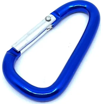 karabina EU SELECT Karabina hliníková tvar D - modrá 5mm 5x50 mm