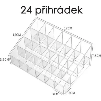 Organizér na kosmetiku Organizér na kosmetiku | stojan na rtěnky plastový - 24 přihrádek velkých