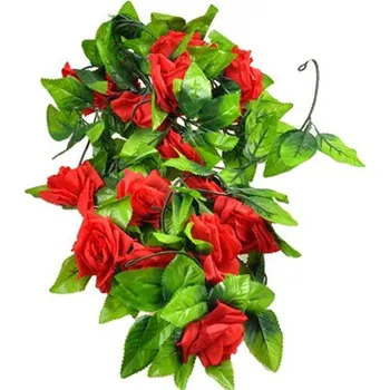 Svatební dekorace Svatební výzdoba | girlanda s umělými růžemi, délka - 2,4 m - Červená