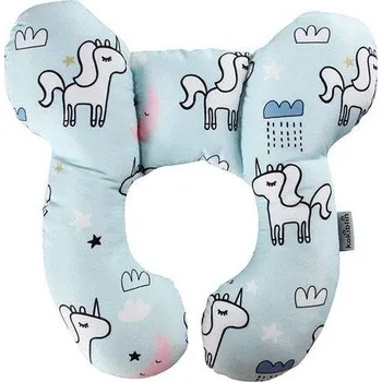 Dekorativní polštářek Polštářek za krk | podhlavníček do kočárku, styl medvídek - Jednorožec