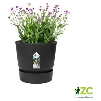 Obal na květináč Obal Greenville Round - living black 25 cm