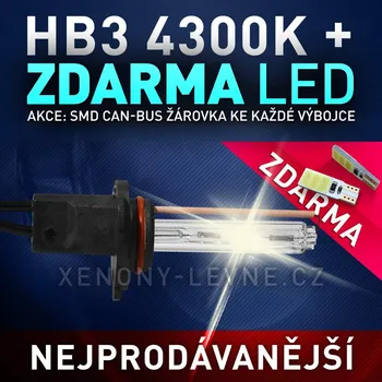 Autožárovka AKCE. Náhradní výbojka xenon HB3 4300K do přestavbových HID sad (AKCE - ke každé zakoupené výbojce ZDARMA LED SMD parkovací žárovky )