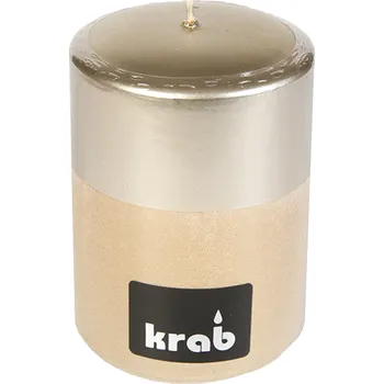 Svíčka Svíčka válec Stripe 70x100 mm - metalická capuccino