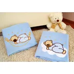 Deka do kočárku modrá s výšivkou