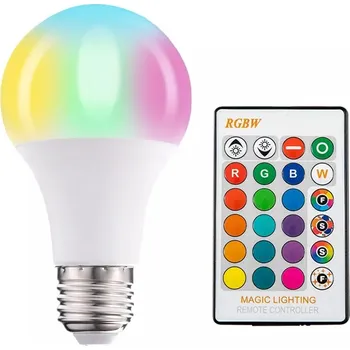 Žárovka FOYU LED RGB žárovka E27 15W 2v1 s dálkovým ovladačem