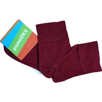 Dámské ponožky FX-HIGH jednobarevné bavlněné ponožky FUXY 35-38 vínová