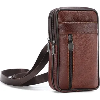 Pánská kožená mobilní taška CH6833 Barvy: Hnědá