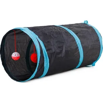 Hračka pro kočku Skládací prolézačka pro kočky | tunel pro kočky s míčky, délka 50 cm - Černá