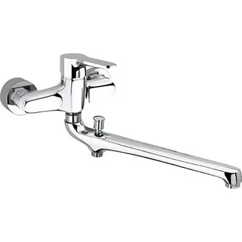 Vodovodní baterie Hopa Pira Umyvadlová/vanová nástěnná baterie, ramínko 300 mm, rozteč 150 mm, bílá matná, BAREW4637