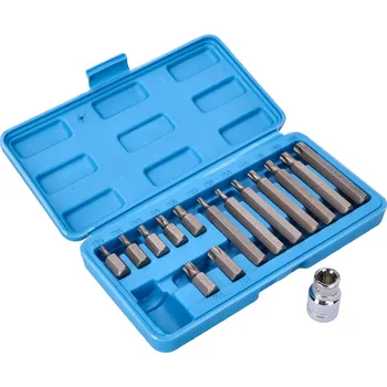 Šroubovák Sada Torx bitů Silverline 1/2" 15ks 43389