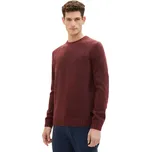 TOM TAILOR PÁNSKÝ MELÍROVÝ SVETR KE KRKU - BORDÓ