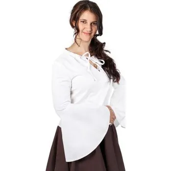 Dámská halenka Blůza s širokými rukávy - bílá Velikost XL