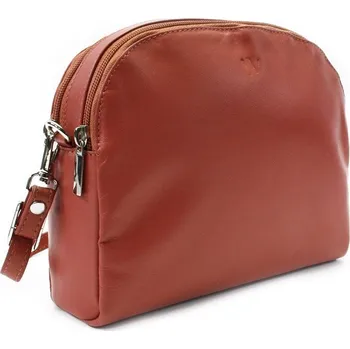 Kabelka Tmavě růžová kožená dvouzipová dámská kabelka Silárda