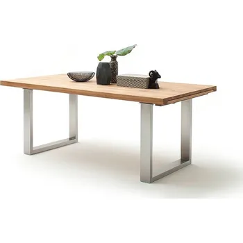 Jídelní stůl Rozkládací jídelní stůl z masivu DAYTON dub divoký/leštěná ocel Velikost stolu 220x100