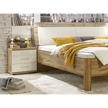 Noční stolek Noční stolek PADUA alpská bílá/dub