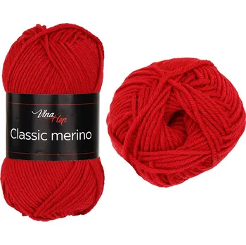 Příze Vlna-hep Příze Classic merino - vlna merino + akryl Classic merino: 61143 Červená