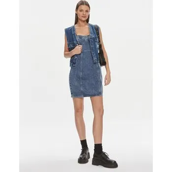 Dámské šaty Tommy Jeans Džínové šaty DW0DW17054 Modrá Slim Fit XS
