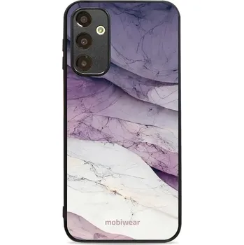 Pouzdro na mobilní telefon Lesklý kryt Mobiwear Glossy - Samsung Galaxy A25 5G - G028G - Bílý a fialový mramor (Prémiové lesklé pouzdro, obal, kryt Mobiwear Glossy na mobil Samsung Galaxy A25 5G - G028G - Bílý a fialový mramor, materiál Plast + TPU silikon - krytí po všech stranách