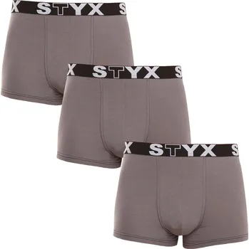 Pánské spodní prádlo 3PACK pánské boxerky Styx sportovní guma tmavě šedé (3G1063) M Možnost vrácení zboží ZDARMA do 120 dnů!