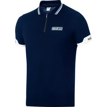 Pánské tričko Sparco Polokošile Polo zip Bílá L Pánské