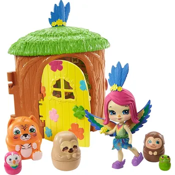 Panenka Mattel Enchantimals tajné útočiště nejlepších přátel Parrot Peeki Tree Hut