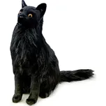 andos Plyšová kočka černá sedící 40 cm