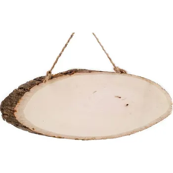 Dřevěný ovál / cedulka s kůrou k dotvoření - přírodní